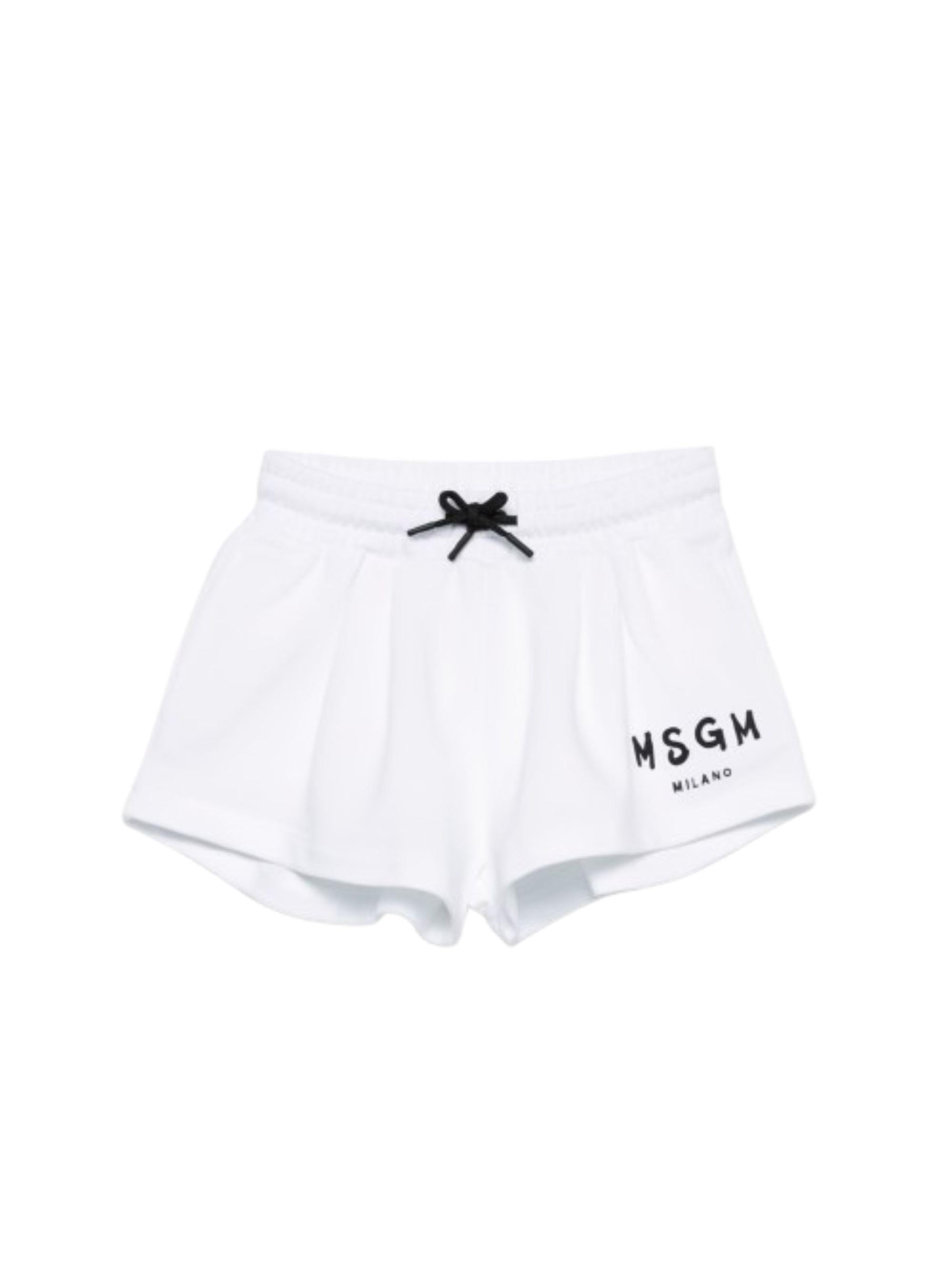 Shorts per bambina MSGM Kids bianchi con dettagli a contrasto S6MSJGSH066 001 MSGM KIDS 