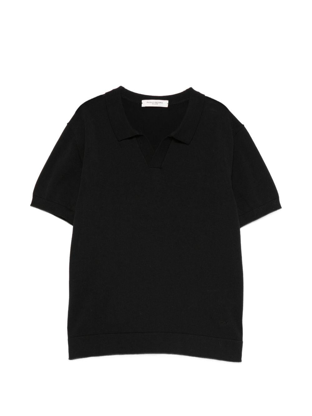 Polo per bambino Paolo Pecora Kids nera con scollo a V PP4277 NERO PAOLO PECORA KIDS 