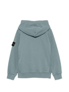 Felpa per bambino Stone Island Kids azzurra con distintivo Compass L2S166100003S0A20 V004B STONE ISLAND KIDS 