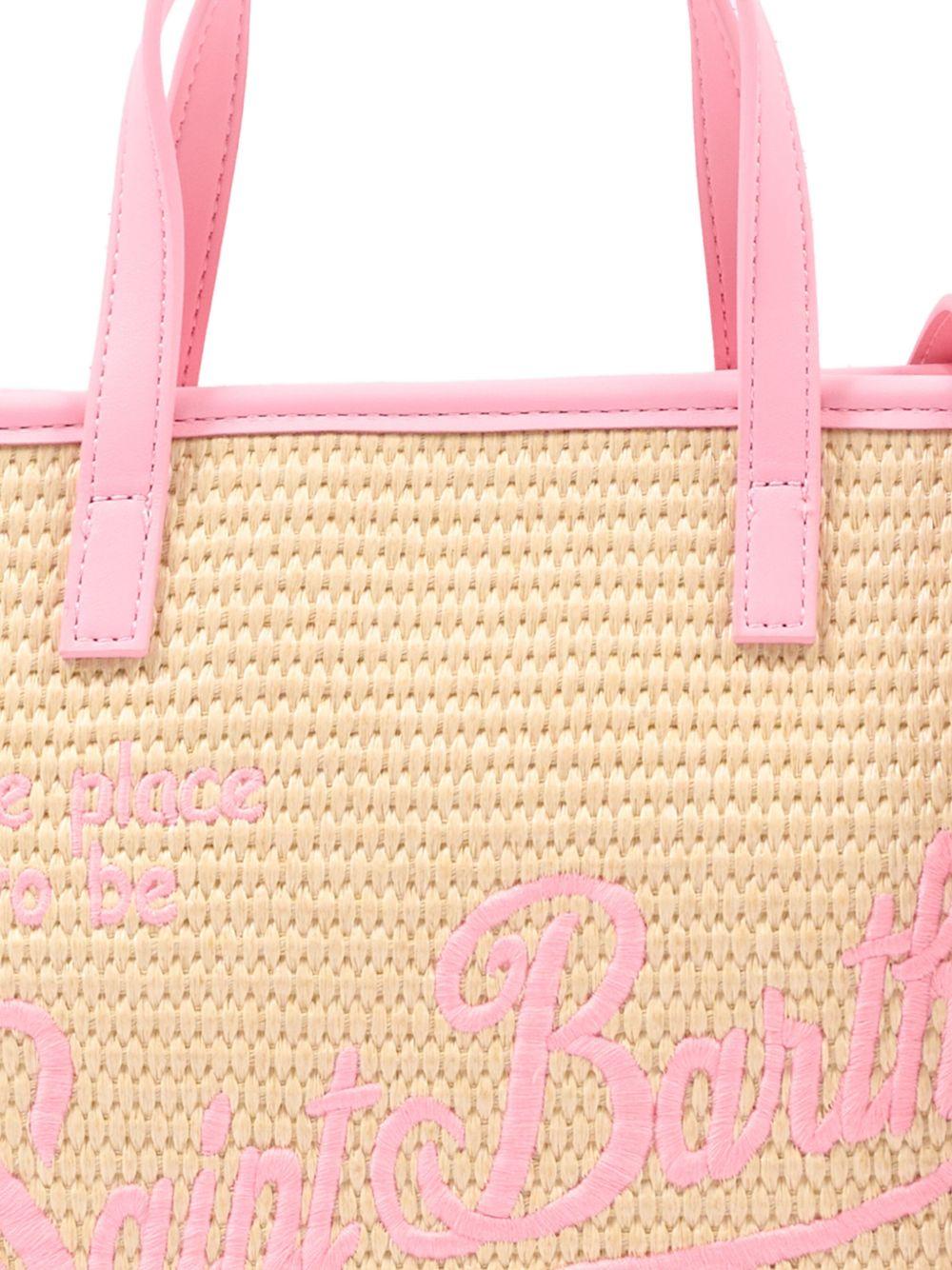 Borsa Vivian MC2 Saint Barth beige con logo ricamato sul davanti VVID001 00415L MC2 ST. BARTH KIDS 