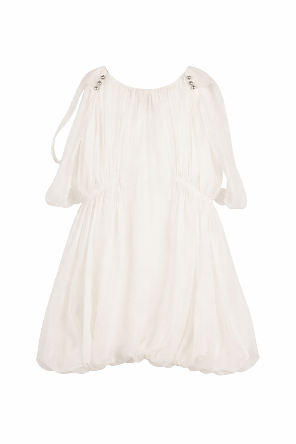 Abito per bambina Lanvin Enfant bianco con decorazione con drappeggio N30347 117 LANVIN KIDS 