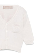 Cardigan per neonata La Stupenderia beige in cotone con tasca applicata sul petto SCCR71825 R49 LA STUPENDERIA KIDS 