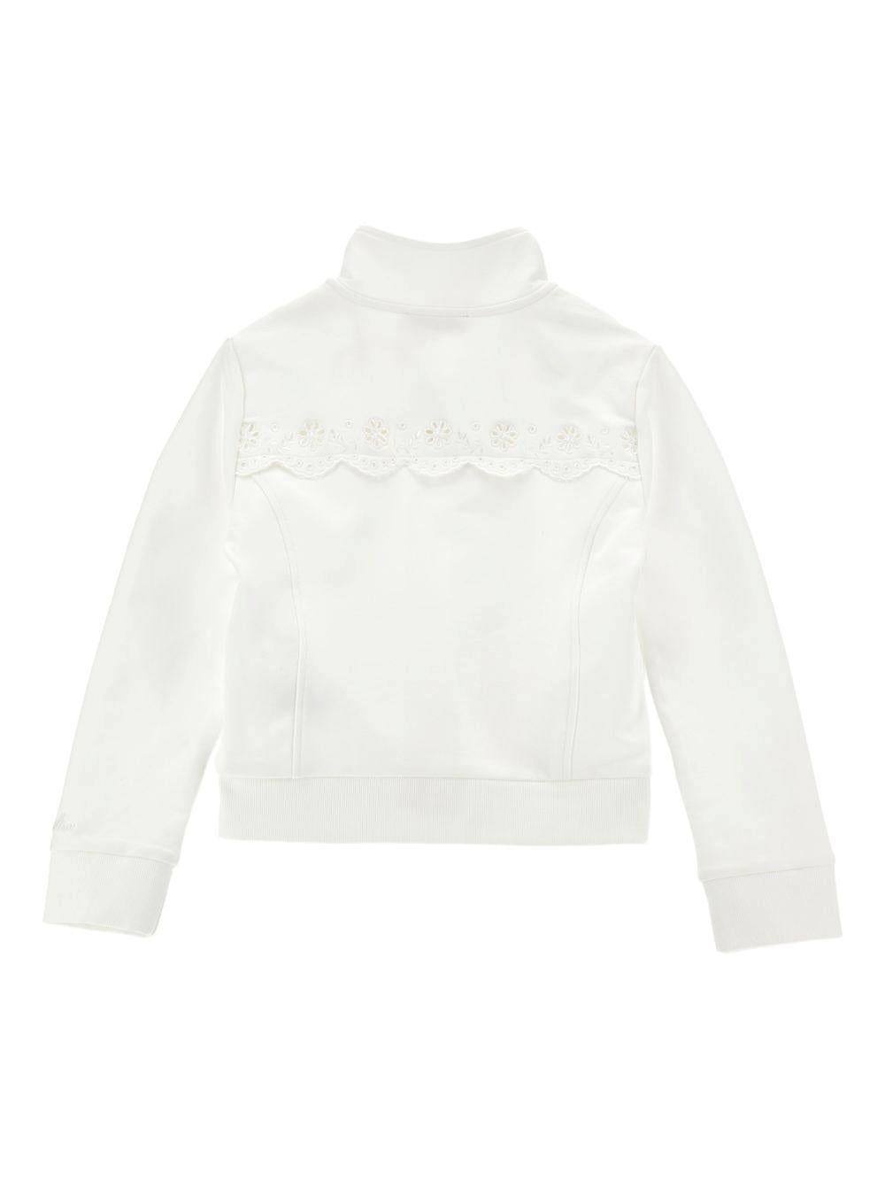 Felpa per bambina Monnalisa bianca con dettaglio fiori 17G800 7014 0001 MONNALISA KIDS 