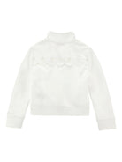 Felpa per bambina Monnalisa bianca con dettaglio fiori 17G800 7014 0001 MONNALISA KIDS 
