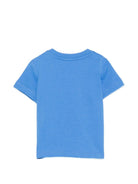 T-shirt per neonati Moschino Kids azzura con stampa Teddy Bear sul davanti MZM047LAA01 40630 MOSCHINO KIDS 