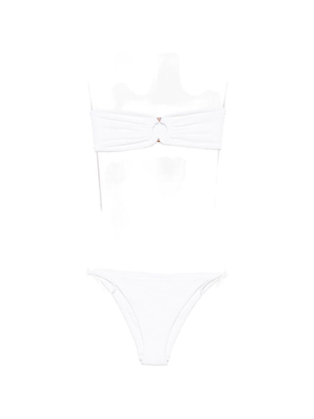 Bikini da donna MC2 Saint Barth bianco con dettagli arricciati VIR0008 08636L MC2 ST. BARTH 