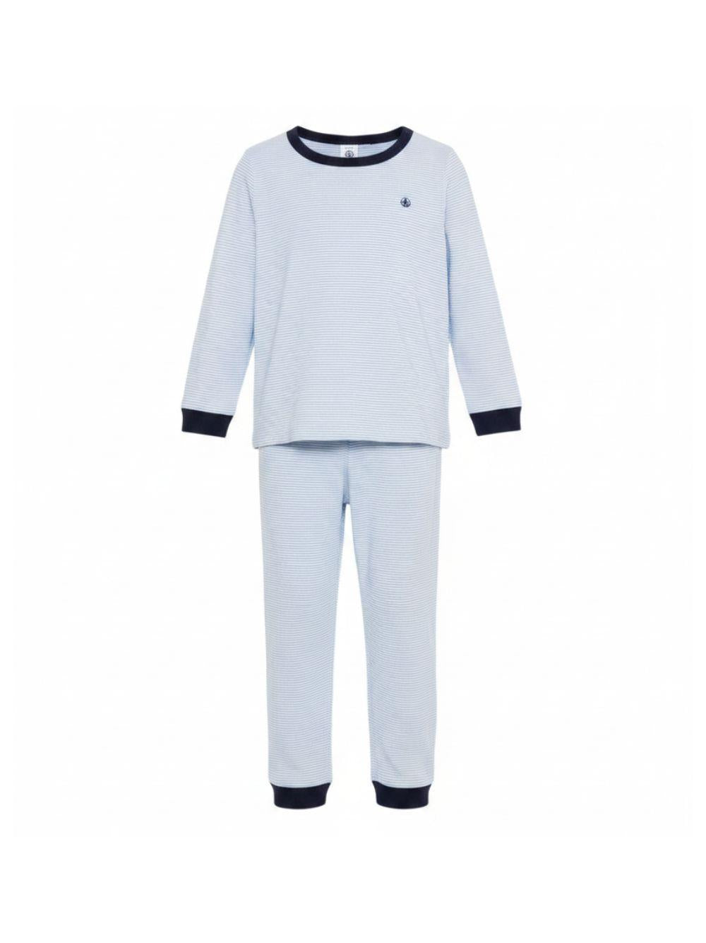 Pigiama per bambino Petit Bateau azzurro chiaro a maniche lunghe A0FCC 01 PETIT BATEAU 