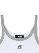 Canotta per bambina Dkny Kids bianca con dettaglio a contrasto D62613 10P DKNY KIDS 