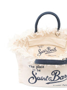 Borsa Colette MC2 Saint Barth beige con logo a contrasto sul davanti COL0001 02564L MC2 ST. BARTH KIDS 