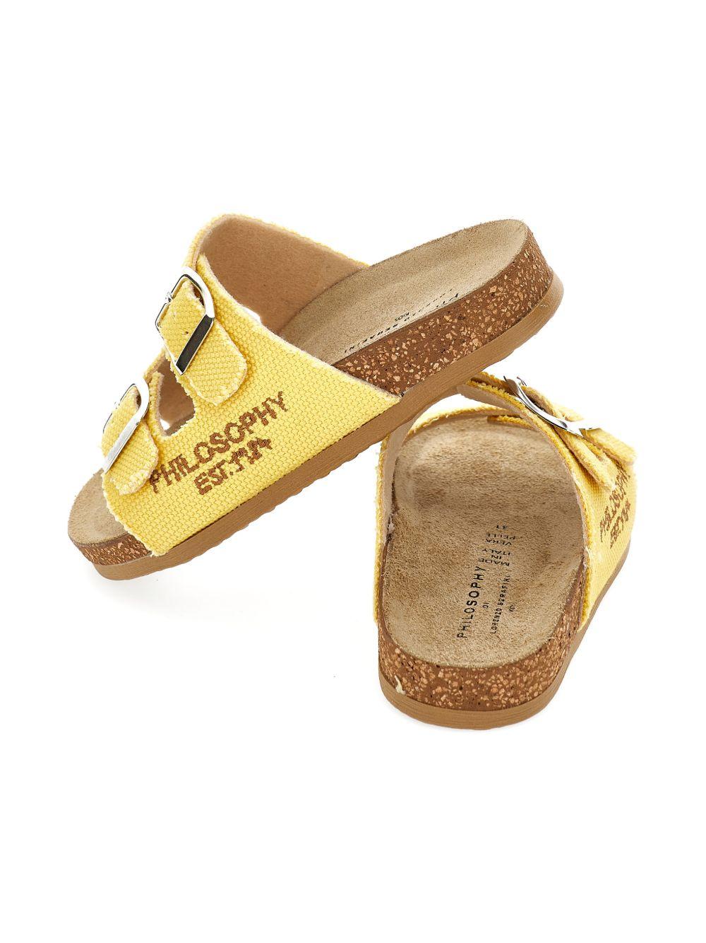 Ciabatte per bambina Philosophy di Lorenzo Serafini Kids gialle con logo sui lati I8G007 7717 0014 PHILOSOPHY KIDS 