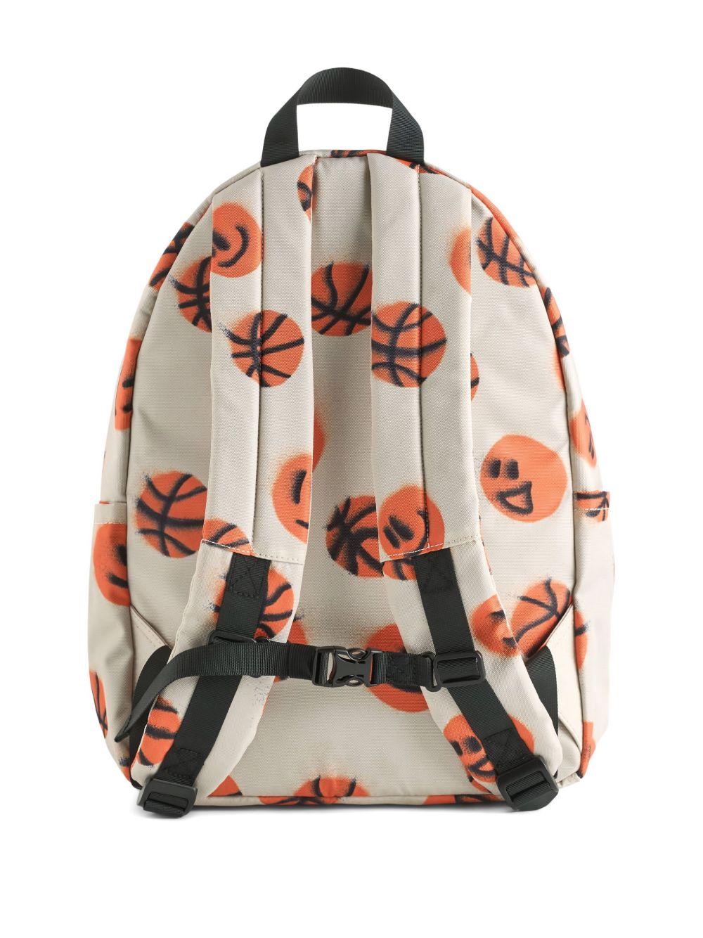 Zaino Mio per bambino Molo écru con stampa basketball 7S26V204 9544 MOLO KIDS 