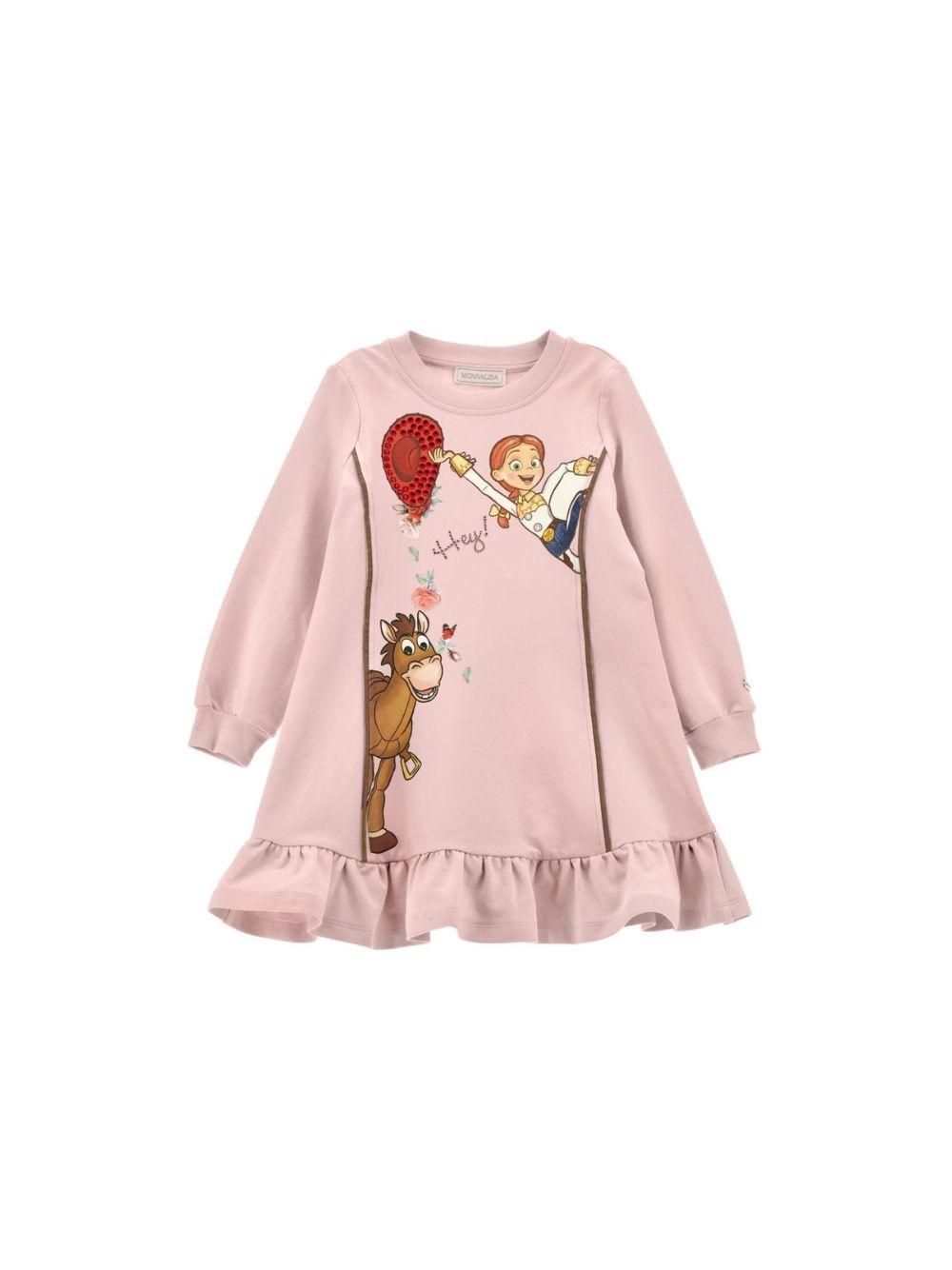 Abito per bambina Monnalisa Kids rosa con ruches e stampa grafica Toy Story 19H901 8006 094F MONNALISA KIDS 