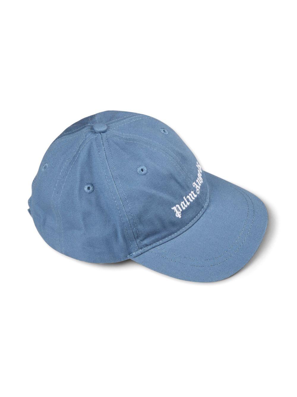 Cappello da baseball con ricamo per bambino Palm Angels Kids azzurro con tesa curva PBLB002C99FAB001 4203 PALM ANGELS KIDS 