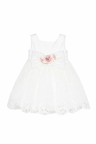 Abito per neonata Colorichiari bianco con applicazione fiori FN108471 4968 15 COLORICHIARI KIDS 