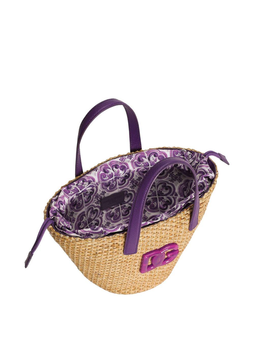 Borsa per bambina Dolce & Gabbana Kids beige con dettagli viola EB0249 AW590 I03TN DOLCE & GABBANA KIDS 