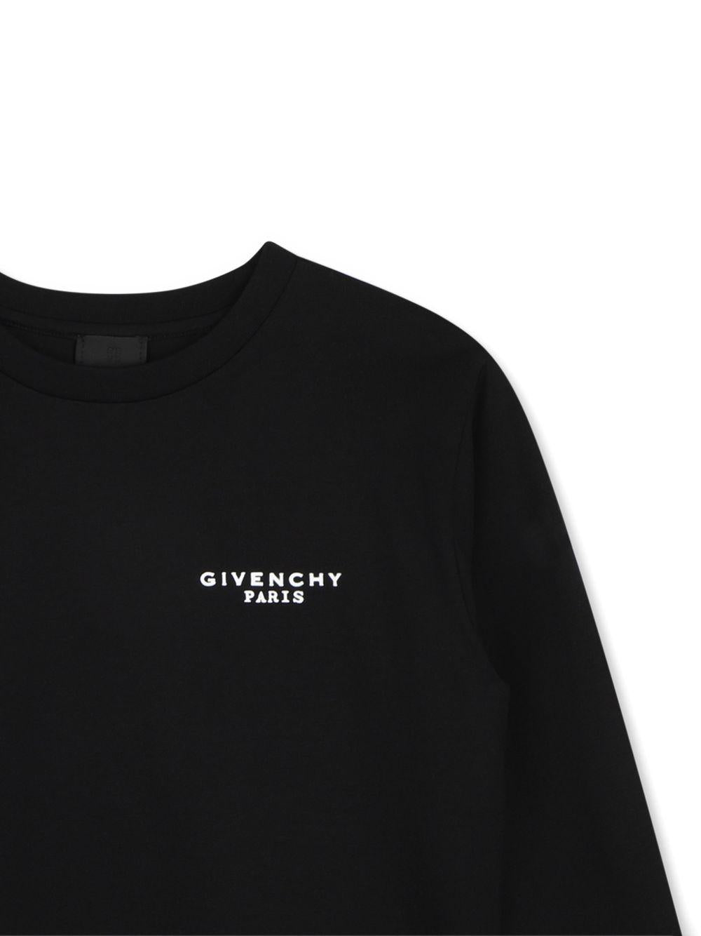 T-shirt per bambini Givenchy Kids nera con logo sul davanti H31415 09B GIVENCHY KIDS 