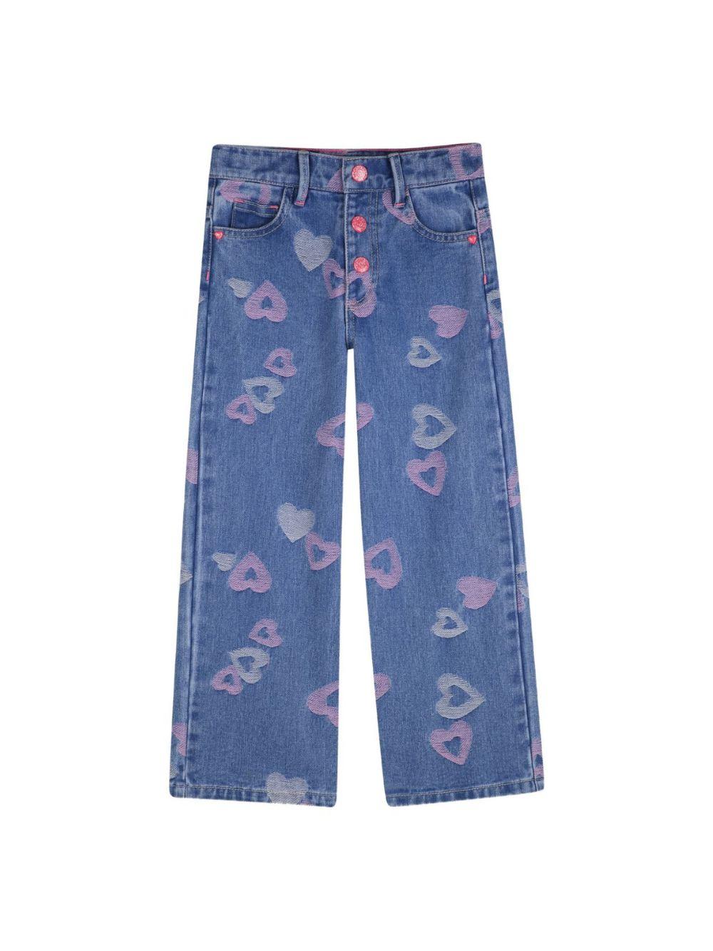 Jeans per bambina Billieblush blu con dettagli a cuore U21871 Z10 BILLIEBLUSH KIDS 