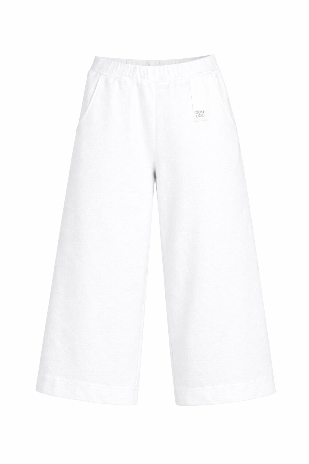 Pantaloni per bambina Douuod Kids bianchi con gamba larga DY6A80 J0371 100 DOUUOD KIDS 