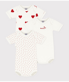 Body per neonati Petit Bateau bianco con fantasia a cuori A00BB 00 PETIT BATEAU 