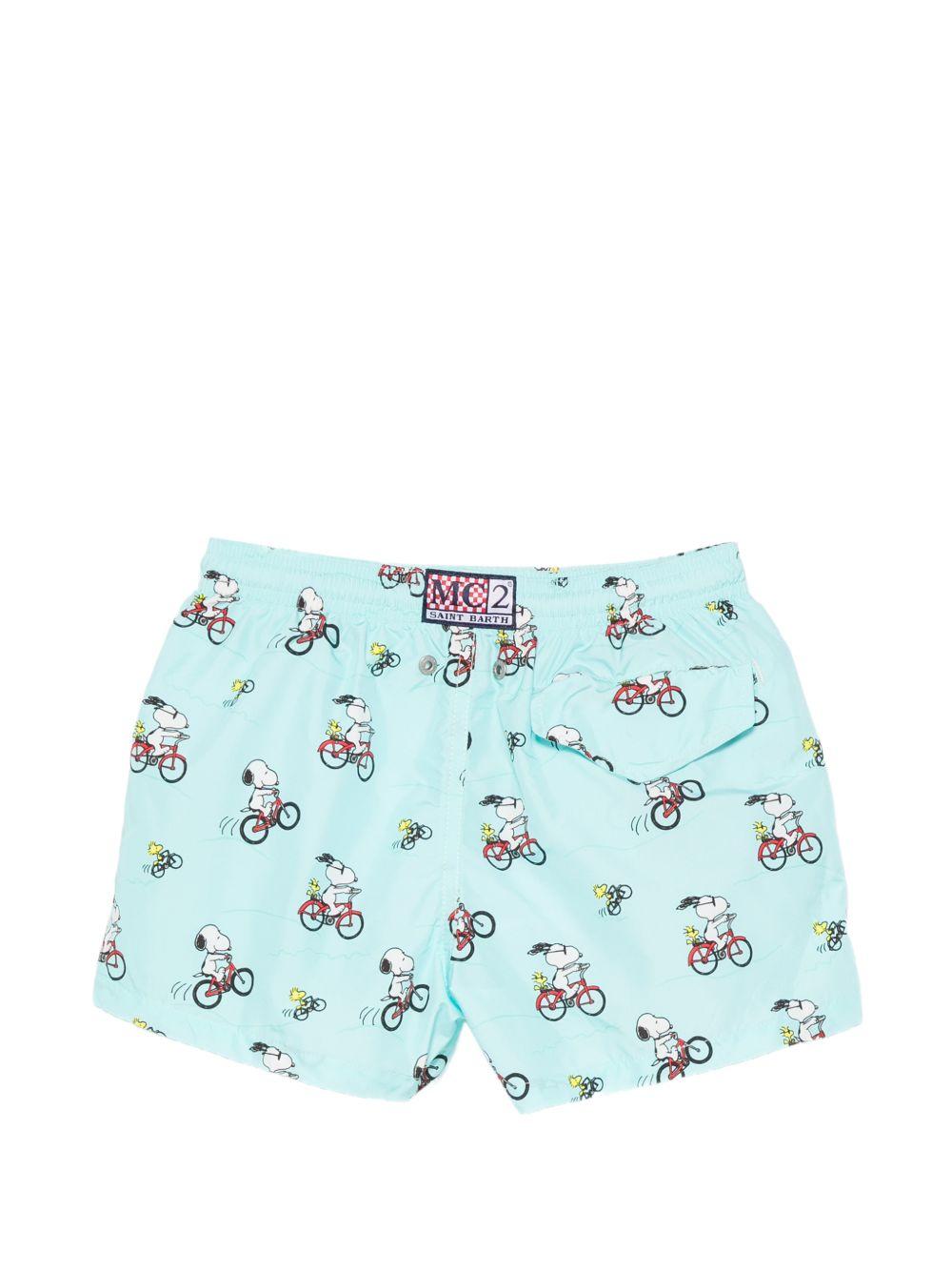 Costume per bambino MC2 Saint Barth Kids x Peanuts azzurro con stampa Snoopy all-over JEA0004 02649L MC2 ST. BARTH KIDS 