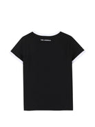 T-shirt per bambina Karl Lagerfeld Kids nera con logo sul davanti Z31154 09B KARL LAGERFELD KIDS 