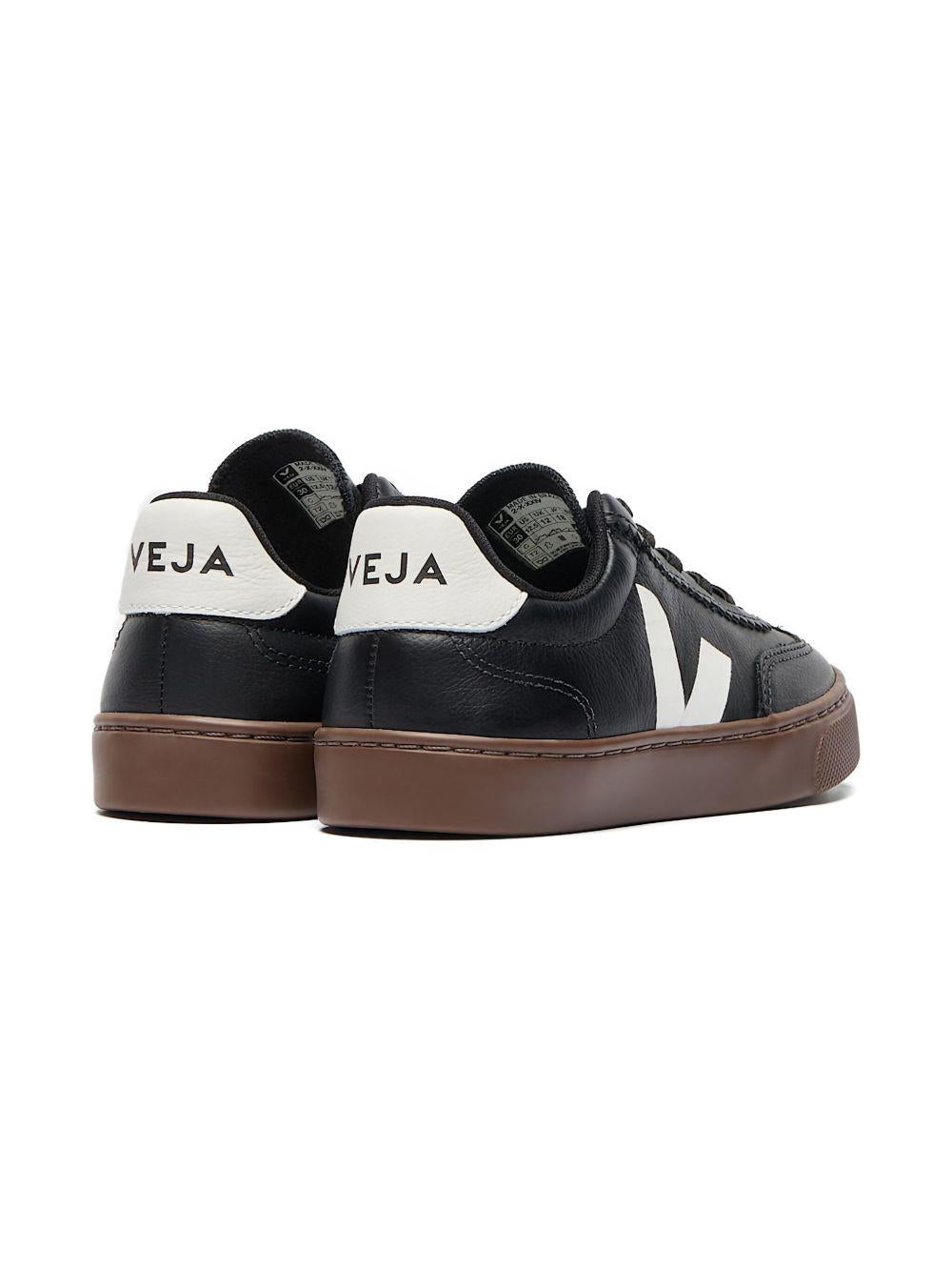 Sneakers per bambino Veja Kids nere con dettaglio logo SY2021015 BLACK WHITE BARK VEJA KIDS 