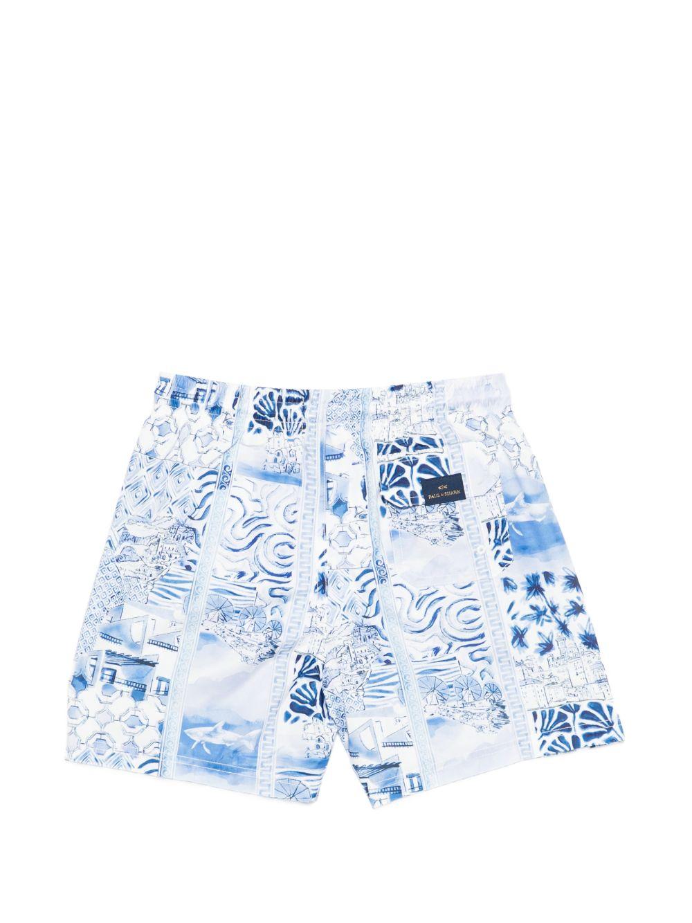 Costume per bambino Paul & Shark Kids azzurro con stampa all-over WML002LKB04 85301 PAUL & SHARK KIDS 