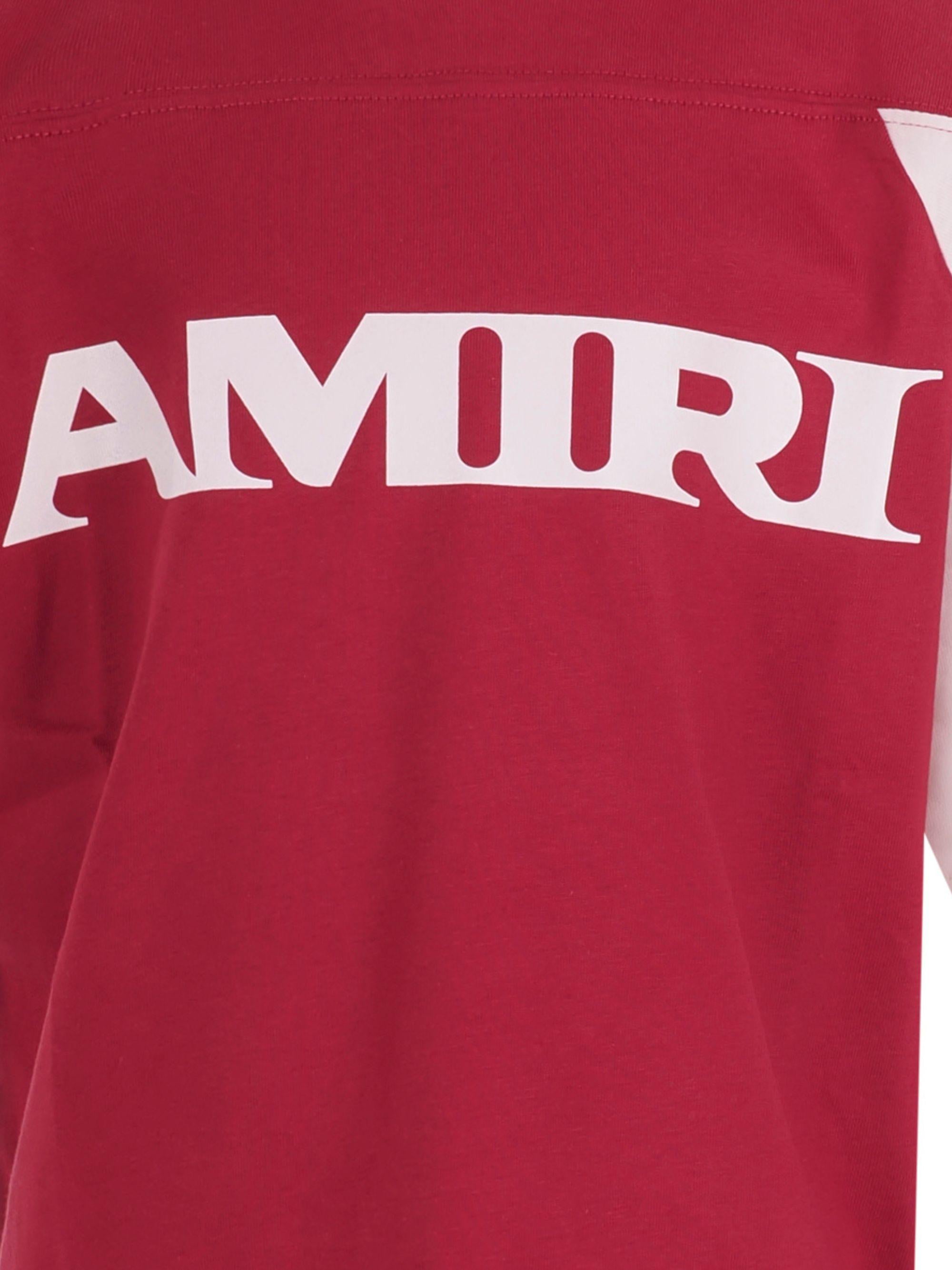T-shirt per bambino Amiri Kids rossa con logo sul davanti ACTOJR1002 633 AMIRI KIDS 