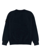 Felpa per bambino Stone Island Kids nera con applicazione sulla manica L2S166100001S0A20 V0029 STONE ISLAND KIDS 
