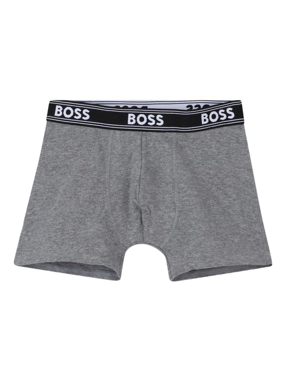 Set di cinque boxer Boss Kids multicolore con stampa logo sull'elastico J52664 09B BOSS KIDS 