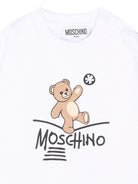 Felpa per neonati Moschino Kids bianca con stampa Teddy Bear MVF060LCA83 10101 MOSCHINO KIDS 