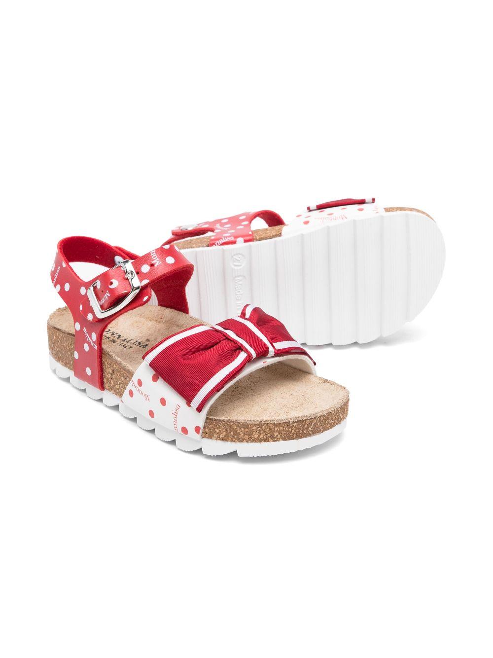 Sandali per bambina Monnalisa rosso a pois con dettaglio fiocco 83E018 5720 4499 MONNALISA 
