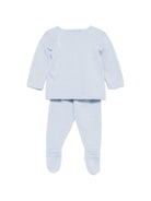 Set due pezzi con copertina e berretto per neonato Paz Rodriguez azzurro con trama in maglia 303-123189 801 PaZ RODRIGUEZ KIDS 