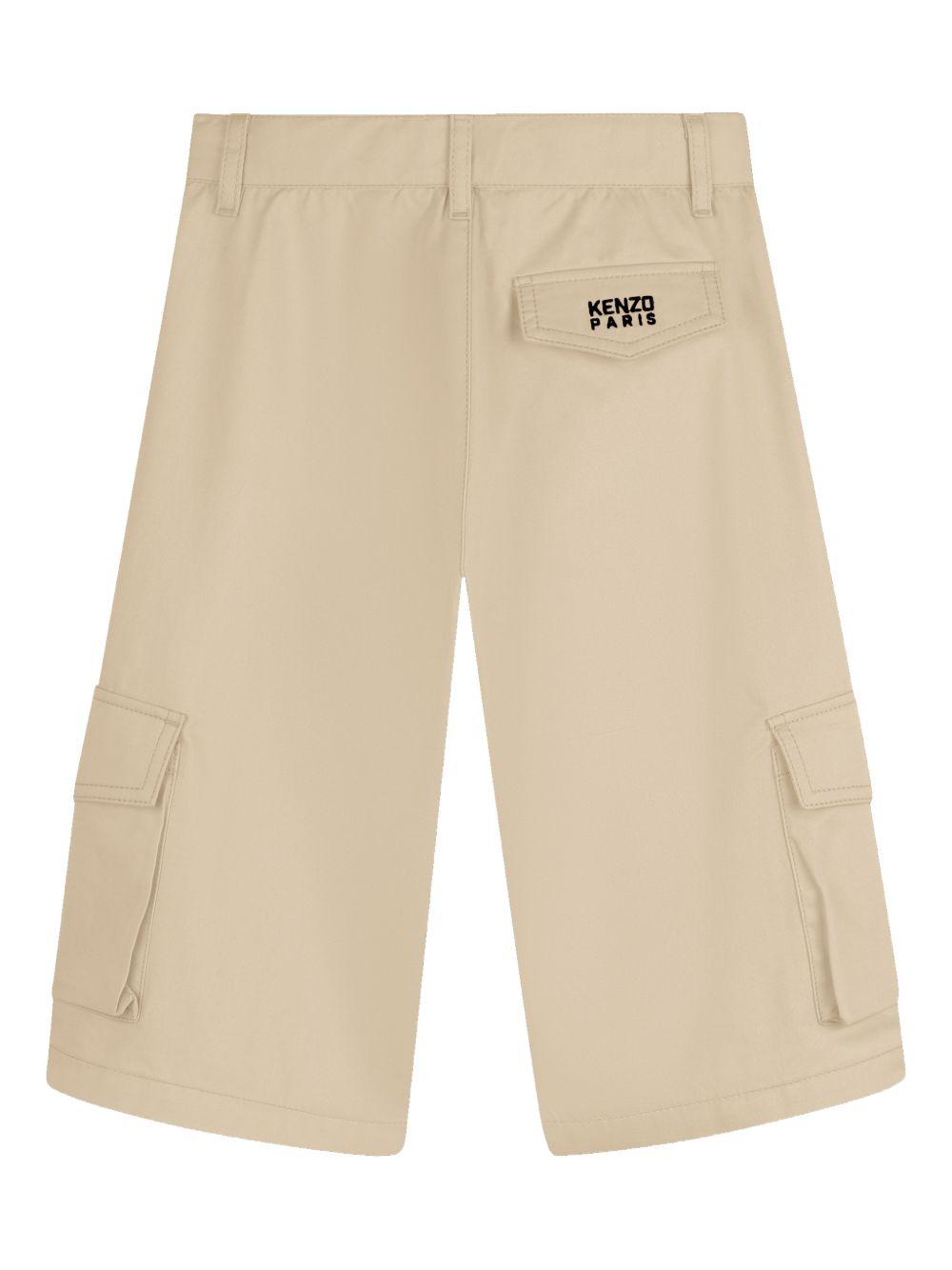 Cargo corti per bambino Kenzo Kids beige con applicazione K61644 255 KENZO KIDS 