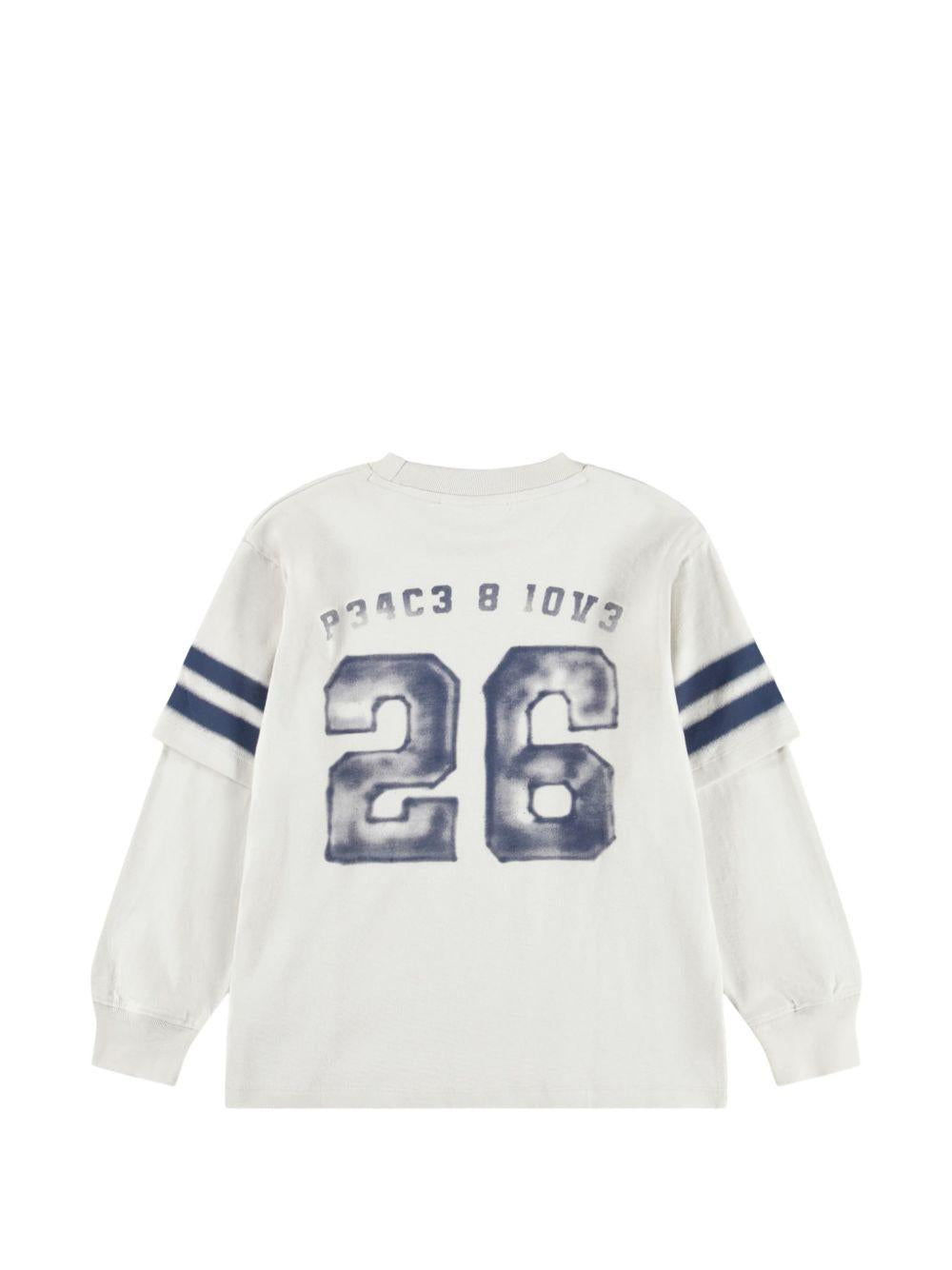 T-shirt per bambino Molo Kids bianca con dettagli sulle maniche 1W26A416 9798 MOLO KIDS 