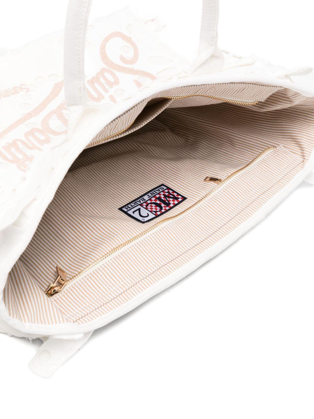 Borsa con bordo arricciato MC2 Saint Barth bianca in pizzo sangallo VANI0029 09063L MC2 ST. BARTH KIDS 