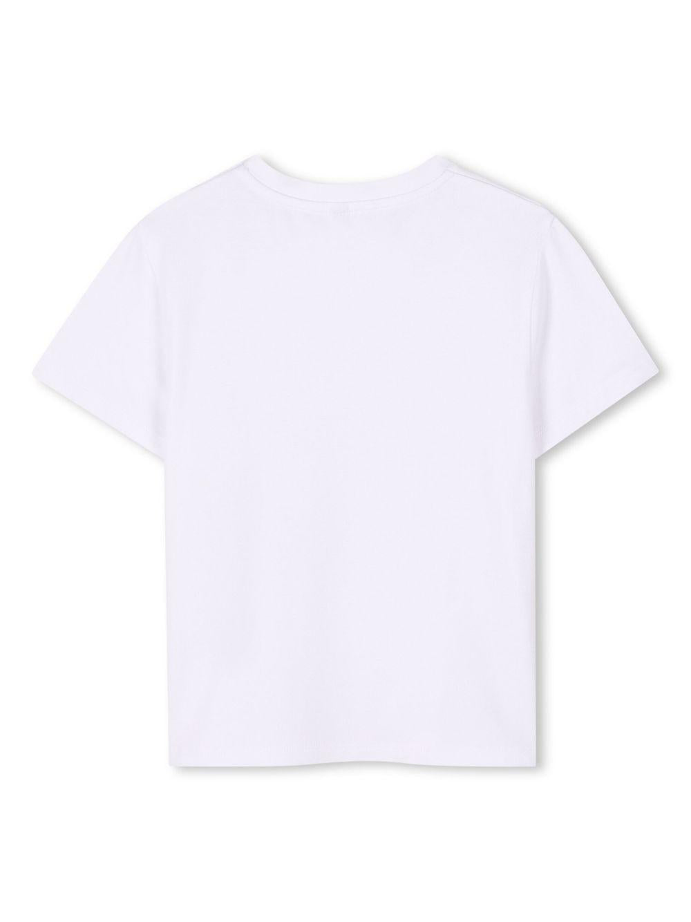 T-shirt con stampa per bambino Dkny Kids bianco con dettaglio lucido D62305 016 DKNY 