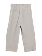 Pantaloni per bambino Brunello Cucinelli Kids beige con piega BH547S284 C169 BRUNELLO CUCINELLI KIDS 