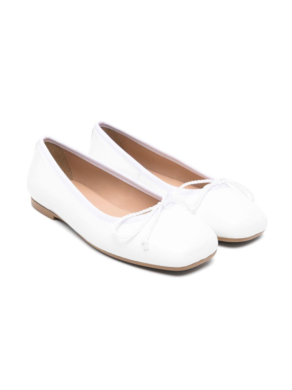 Ballerine per bambina Eli1957 bianco in pelle con soletta in pelle con logo e punta quadrata 53003AJ BLANCO ElI 