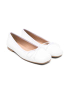 Ballerine per bambina Eli1957 bianco in pelle con soletta in pelle con logo e punta quadrata 53003AJ BLANCO ElI 