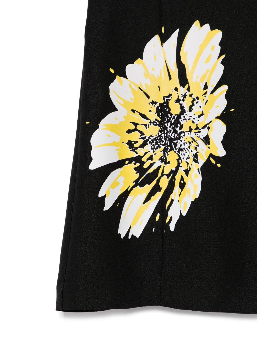 Abito con stampa a fiori per bambina MSGM Kids nero con scollo quadrato S5MSJGDR101 110 MSGM KIDS 
