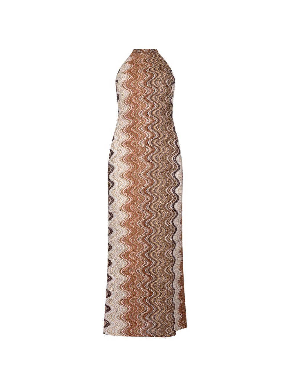 Abito per donna MC2 Saint Barth marrone con motivo a zig zag TOY0001 01846L MC2 ST. BARTH 