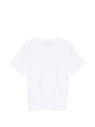 T-shirt per bambino Paul & Shark Kids bianca con stampa logo e squalo sul davanti WNM00HLAA53 10101 PAUL & SHARK KIDS 