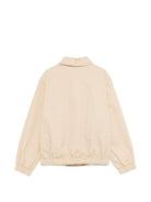 Giubbino per bambino Moschino Kids beige con stampa logo HUS05MLYA02 20829 MOSCHINO KIDS 