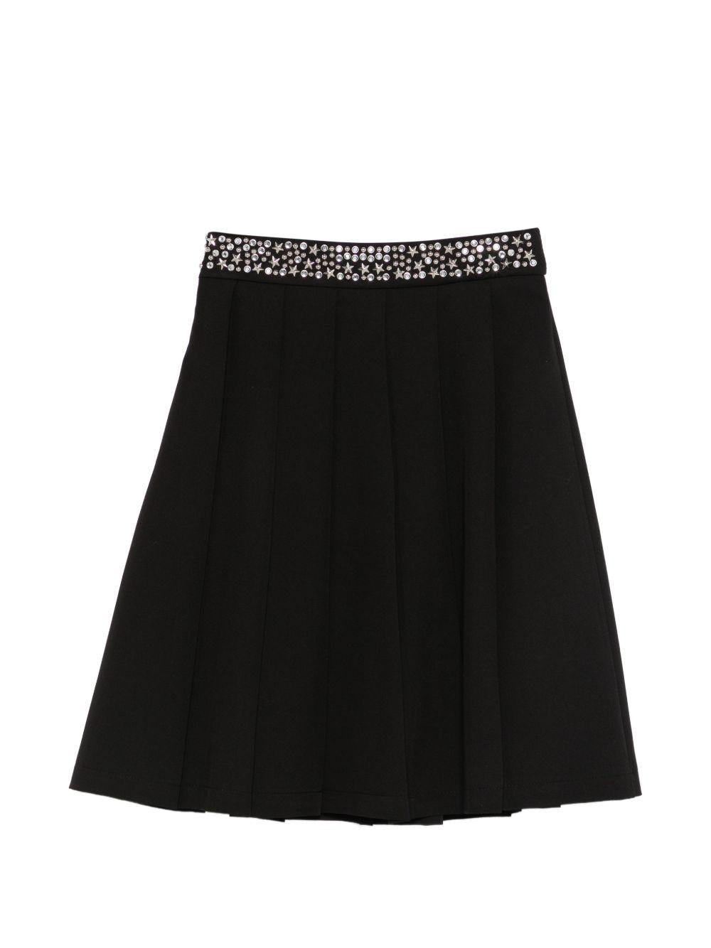 Gonna per bambina John Richmond Junior nera con decorazioni in vita RGP26180GO BLACK JOHN RICHMOND KIDS 