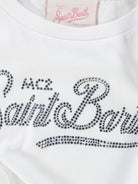 Abito per bambina MC2 Saint Barth Kids bianco con logo sul davanti ABY0002 02296L MC2 ST. BARTH KIDS 
