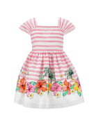Abito per bambina Monnalisa x Disney rosa con design a righe 11H925 8657 9993 MONNALISA KIDS 