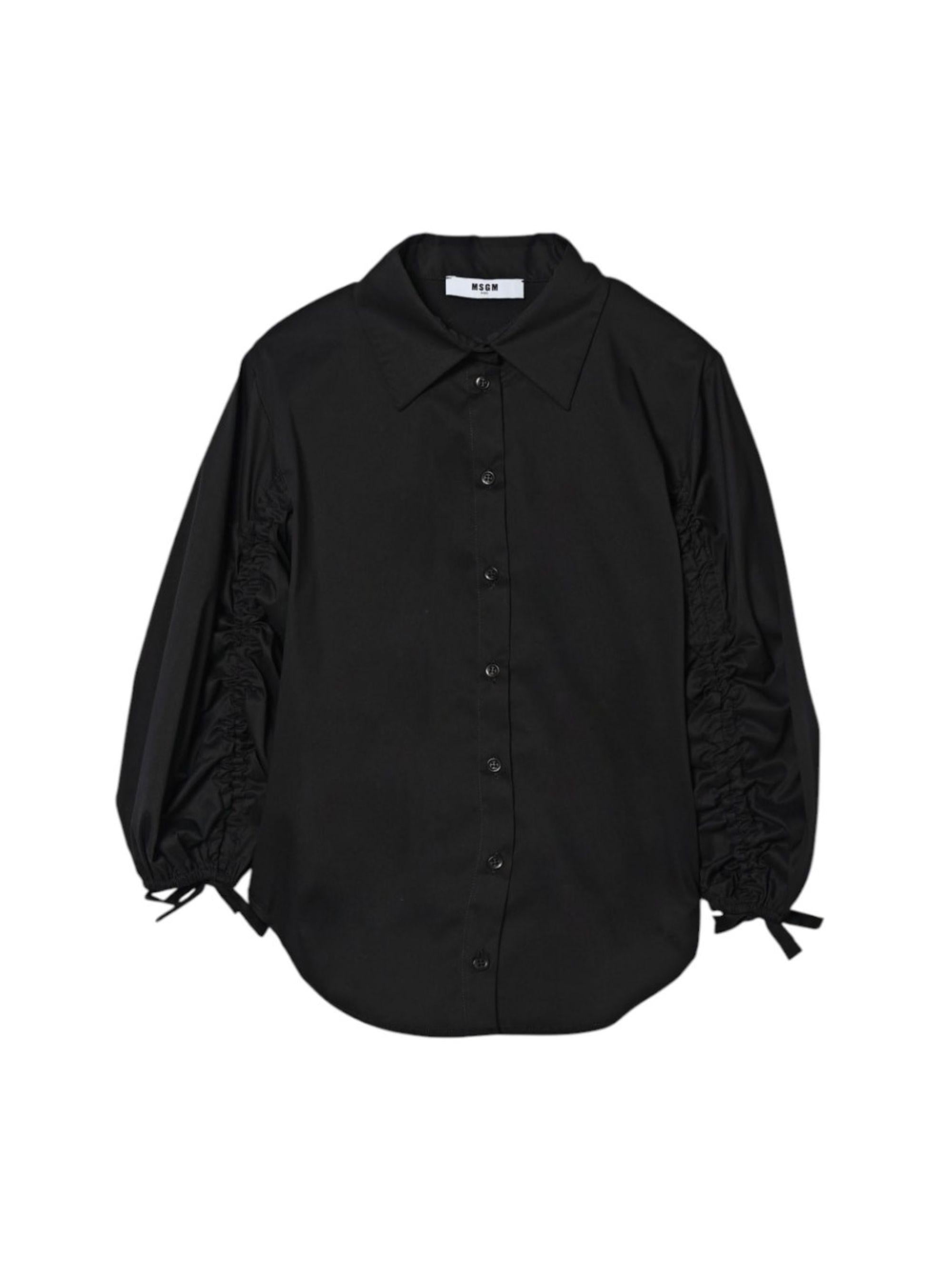 Camicia per bambina MSGM Kids nera con colletto classico S6MSJGSI084 110 MSGM KIDS 