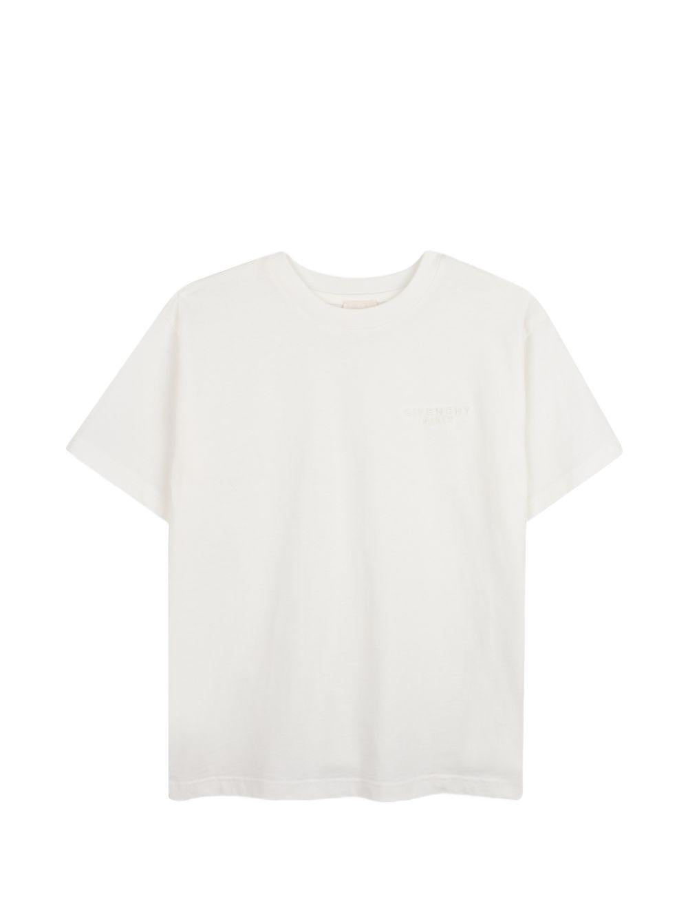 T-shirt per bambino Givenchy Kids bianca con logo sul petto H31344 117 GIVENCHY KIDS 