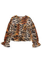 Blusa per bambina Pinko Kids marrone con stampa tigrata KFCA0350CAK07 D463 PINKO KIDS 